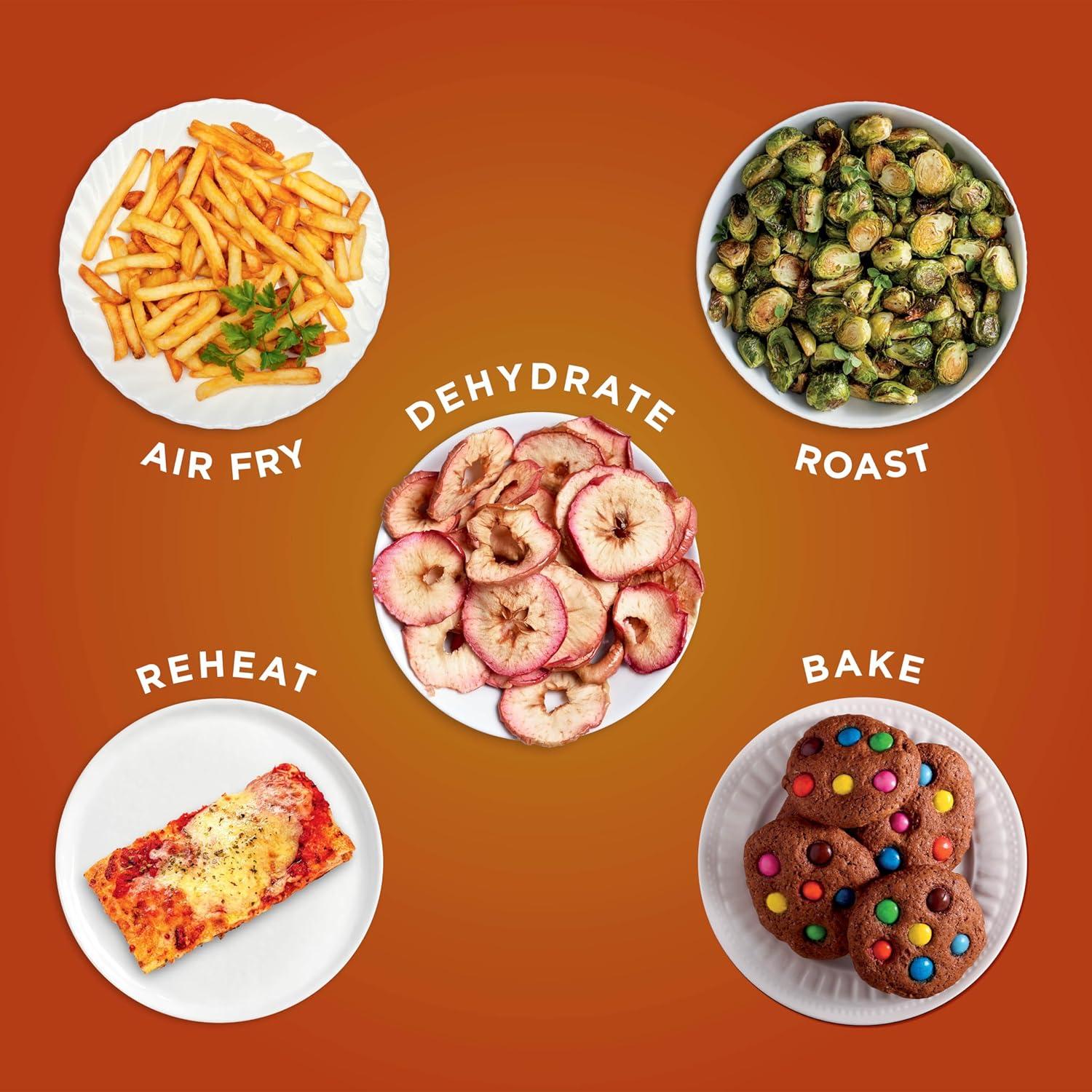 imageNinja Air Fryer Pro 5in1 5 QT Capacity Air Fry Bake Roast Reheat and Dehydrate Air Crisp Technology Nonstick Basket amp Crisper Plate Cyberspace AF142BLBlack