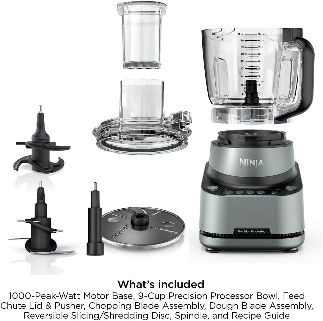 imageNinja 9Cup Food Processor for Kitchen 1000PW motor 9Cup Processing Bowl Multiple Blades and Adjustable Speed for Chopping and Slicing Vegetables Pureeing and Mixing Dough BZ601