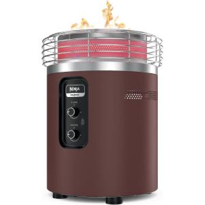 Ninja Fireside360 Outdoor Heater & Fire Pit | 3 Modes: Flame & Heat | Portable for Patio, Deck, Camping, Easy Control Smokeless Flame | Push to Start Ignition | Brown | OF101BR1