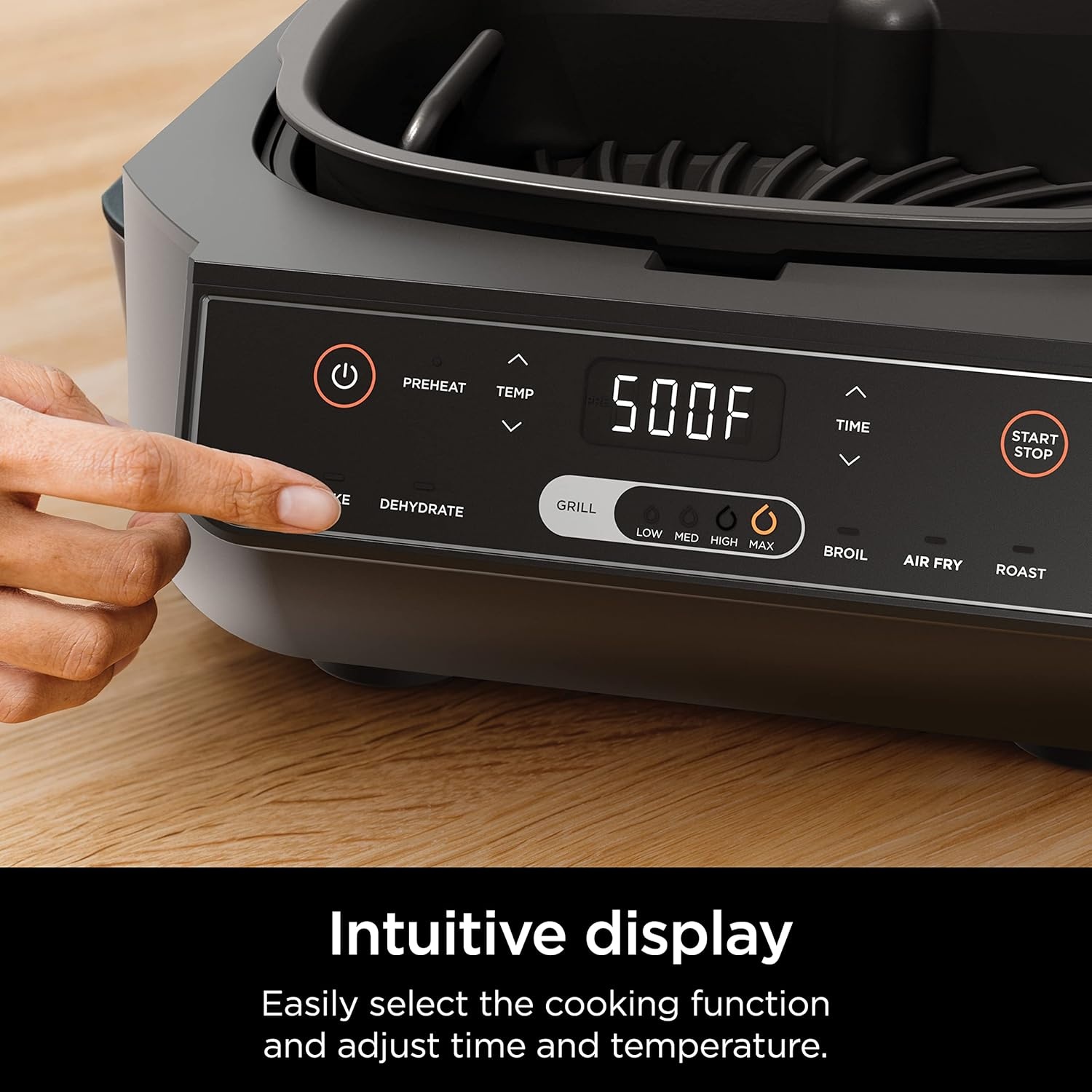 imageNinja Refurbished EG201 Foodi 6in1 Indoor Grill with Air Fry Roast Bake Broil amp Dehydrate 2nd Generation BlackSilver RenewedNinja Foodi Grill