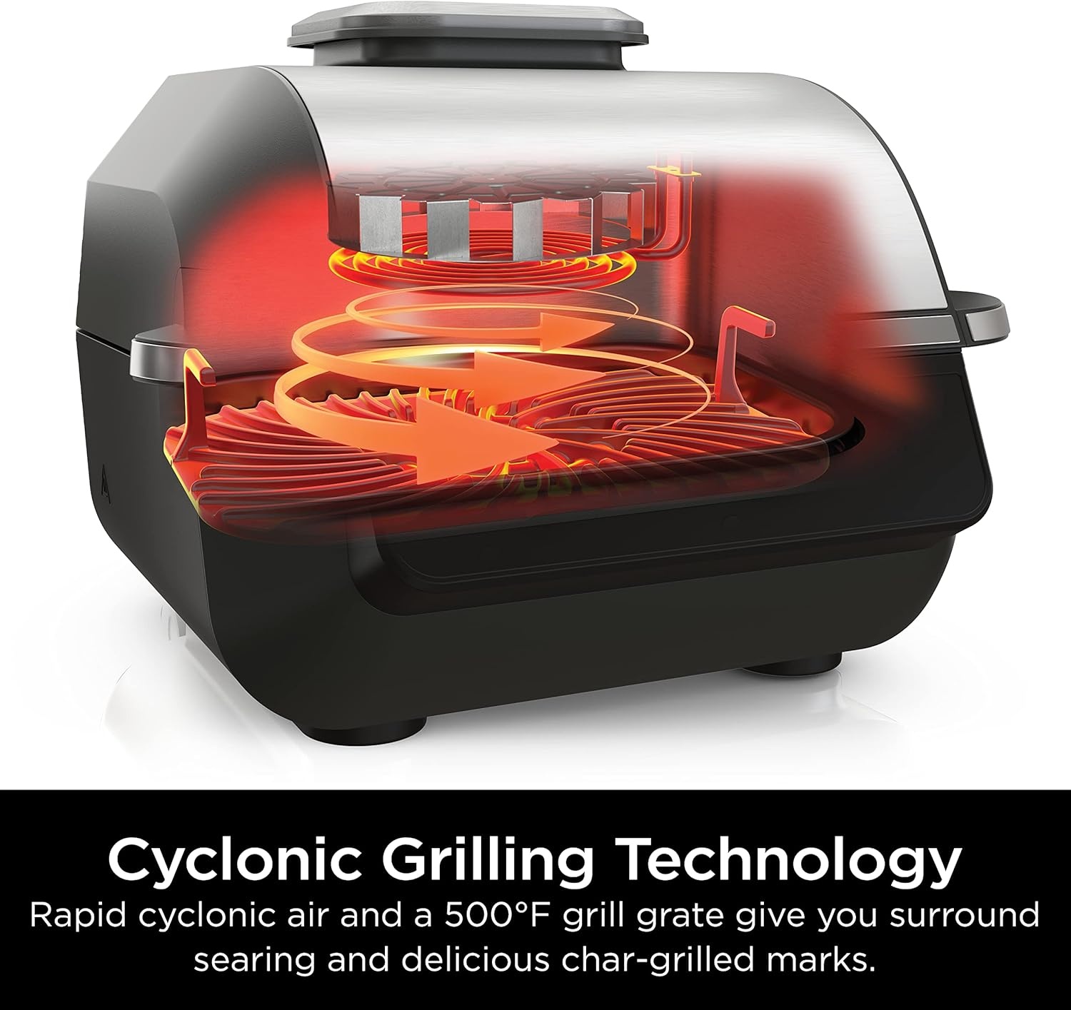 imageNinja Refurbished EG201 Foodi 6in1 Indoor Grill with Air Fry Roast Bake Broil amp Dehydrate 2nd Generation BlackSilver RenewedNinja Foodi Grill