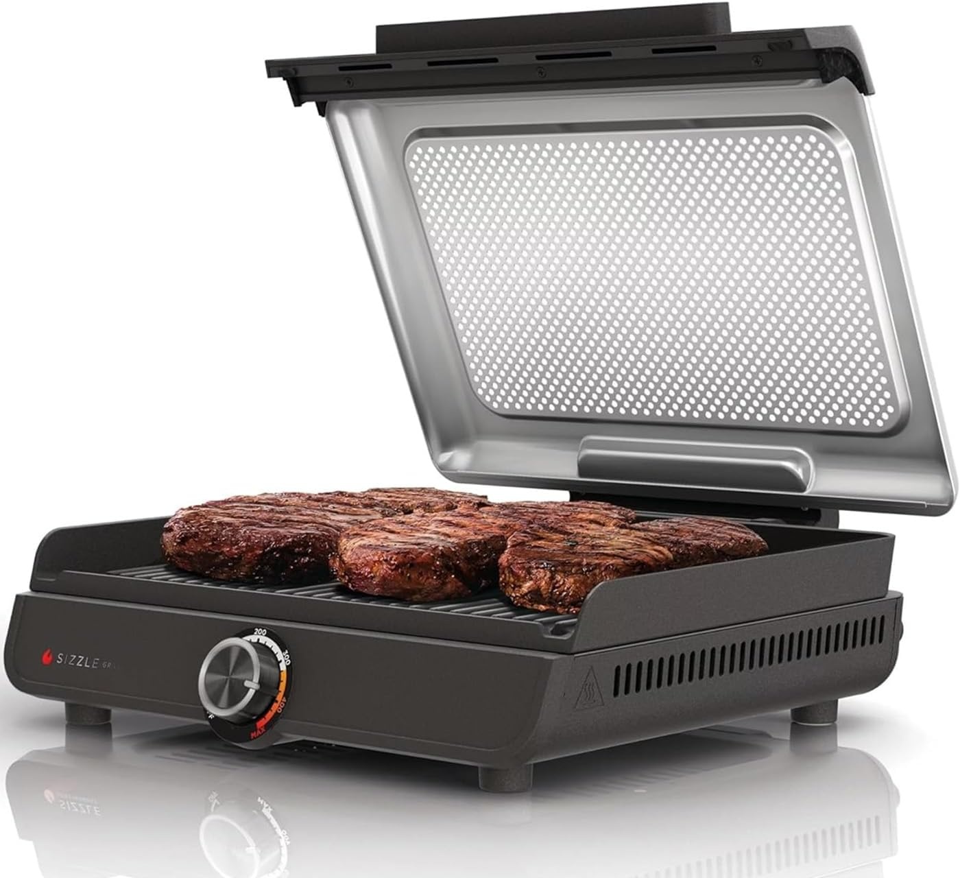 imageNinja Refurbished GR100 Sizzle Smokeless Indoor Grill Bundle with 2 Year Enhanced Protection Pack Renewed