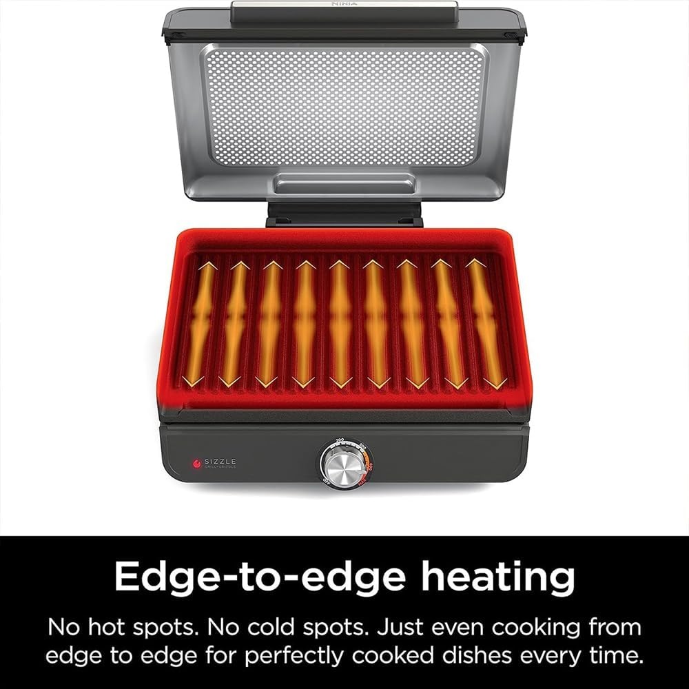 imageNinja Refurbished GR100 Sizzle Smokeless Indoor Grill Bundle with 2 Year Enhanced Protection Pack Renewed