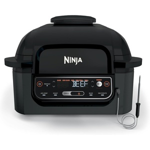 Ninja® Foodi™ Smart 5-in-1 Indoor Grill | With 4-Quart Air Fryer, Roast, Bake, Dehydrate, and Smart Cook System | Black | LG451BK