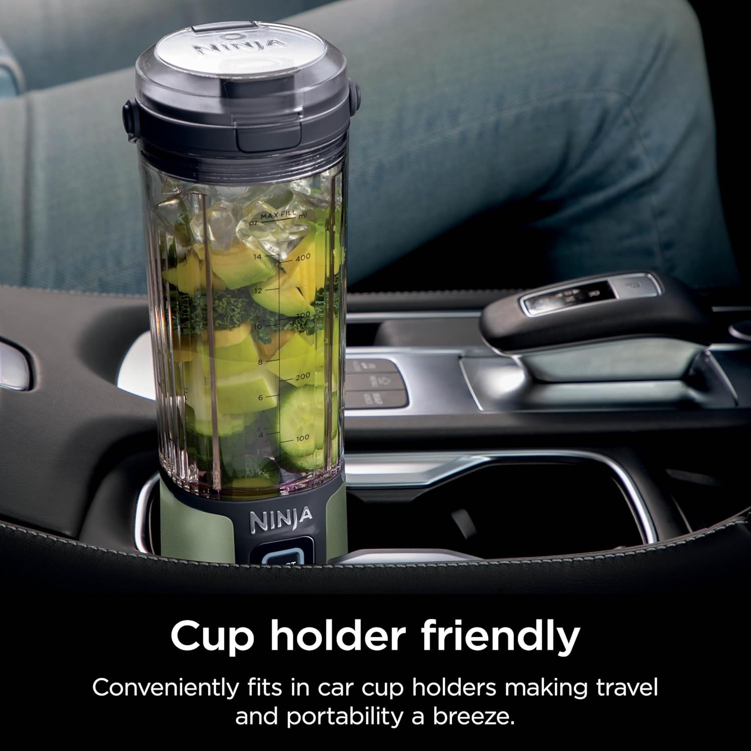 imageNinja BC151EM Blast Portable Blender Cordless 18oz Vessel Personal Blenderfor Shakes amp Smoothies BPA Free LeakproofLid amp Sip Spout USBC Rechargeable Dishwasher Safe Parts Forest Green RenewedMetallic Green