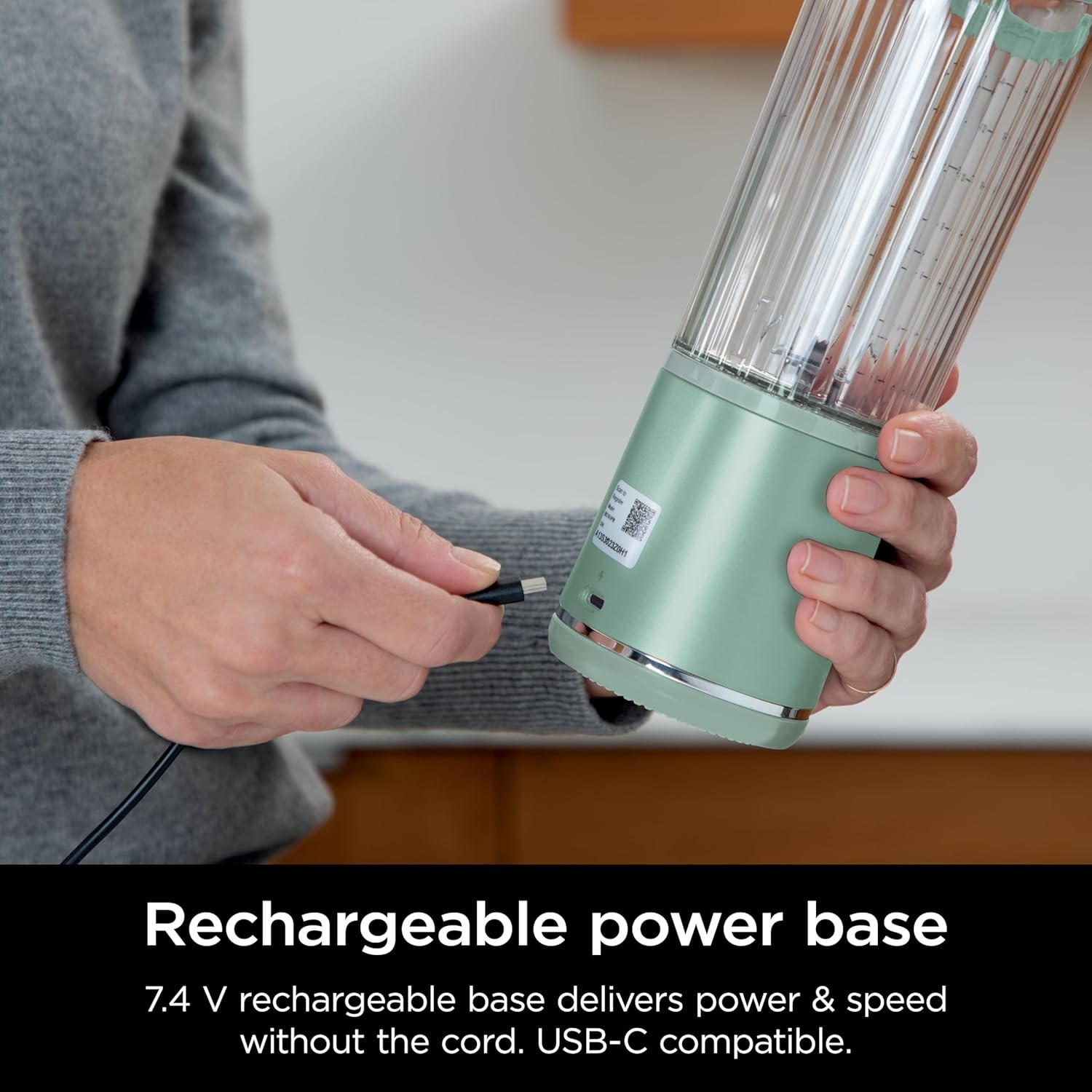 imageNinja BC151EM Blast Portable Blender Cordless 18oz Vessel Personal Blenderfor Shakes amp Smoothies BPA Free LeakproofLid amp Sip Spout USBC Rechargeable Dishwasher Safe Parts Forest Green RenewedMint