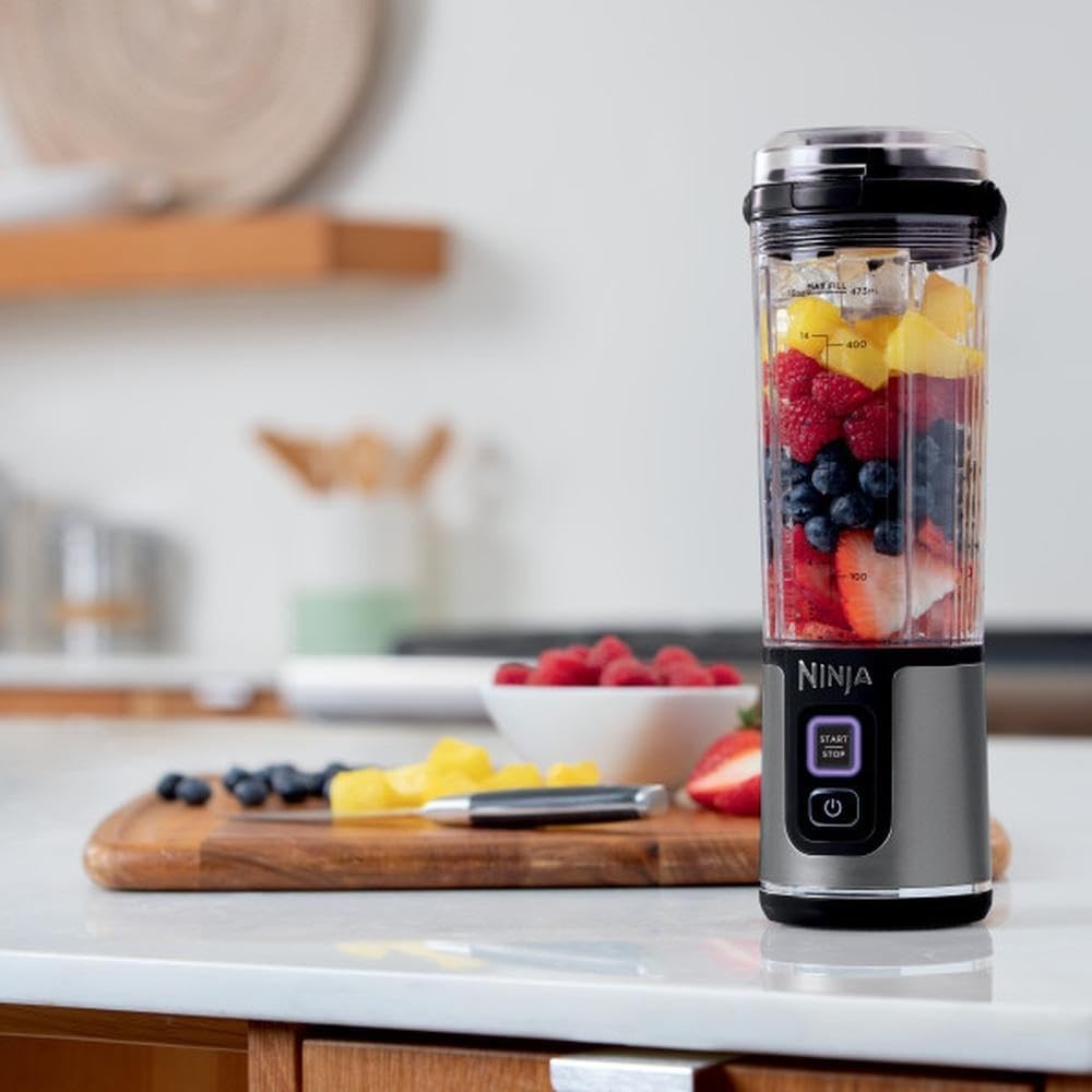 imageNinja BC151EM Blast Portable Blender Cordless 18oz Vessel Personal Blenderfor Shakes amp Smoothies BPA Free LeakproofLid amp Sip Spout USBC Rechargeable Dishwasher Safe Parts Forest Green RenewedBlack
