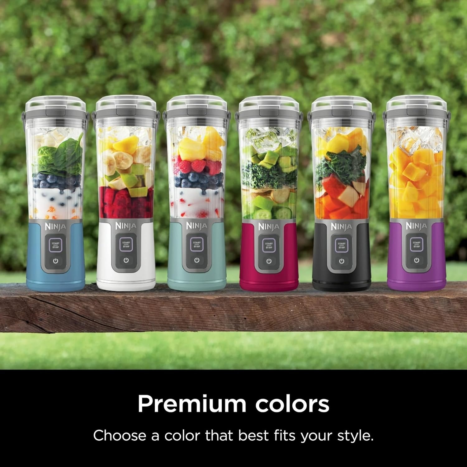 imageNinja Blast 16 oz Personal Portable Blender with Leak Proof Lid and Easy Sip Spout Perfect for Smoothies Cordless USBC Rechargeable Dishwasher Safe Parts Renewed BlackDenim Blue