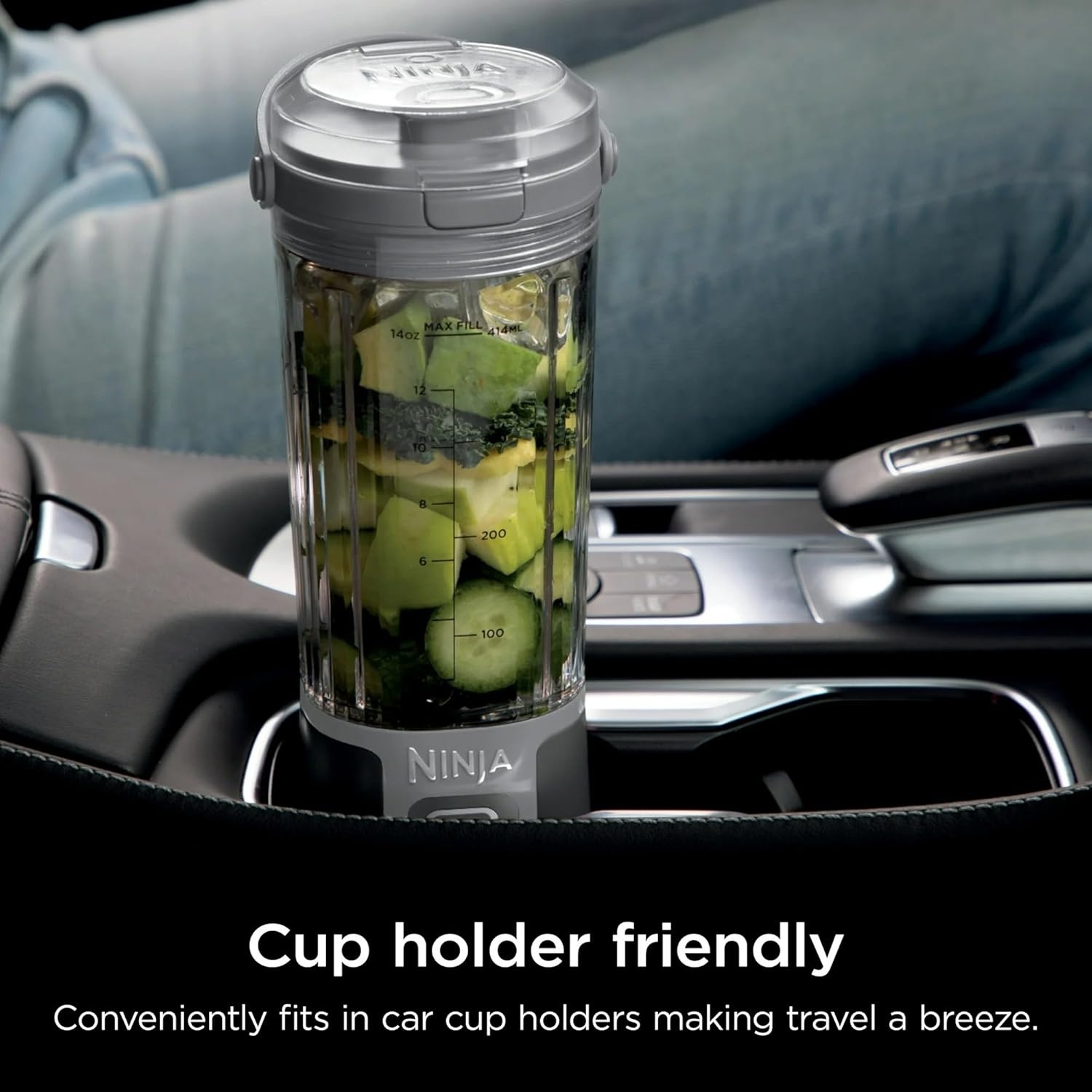 imageNinja Blast 16 oz Personal Portable Blender with Leak Proof Lid and Easy Sip Spout Perfect for Smoothies Cordless USBC Rechargeable Dishwasher Safe Parts Renewed BlackBlack