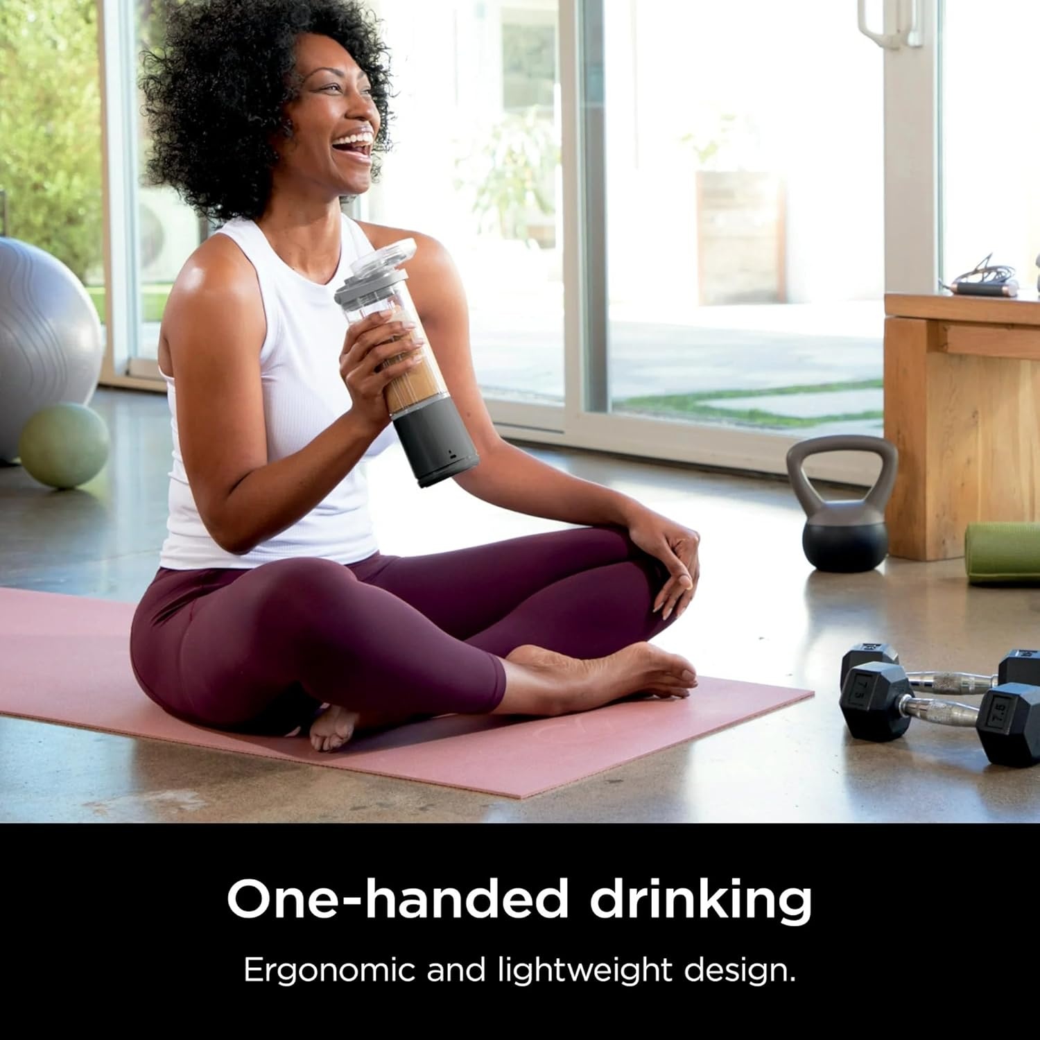 imageNinja Blast 16 oz Personal Portable Blender with Leak Proof Lid and Easy Sip Spout Perfect for Smoothies Cordless USBC Rechargeable Dishwasher Safe Parts Renewed BlackBlack