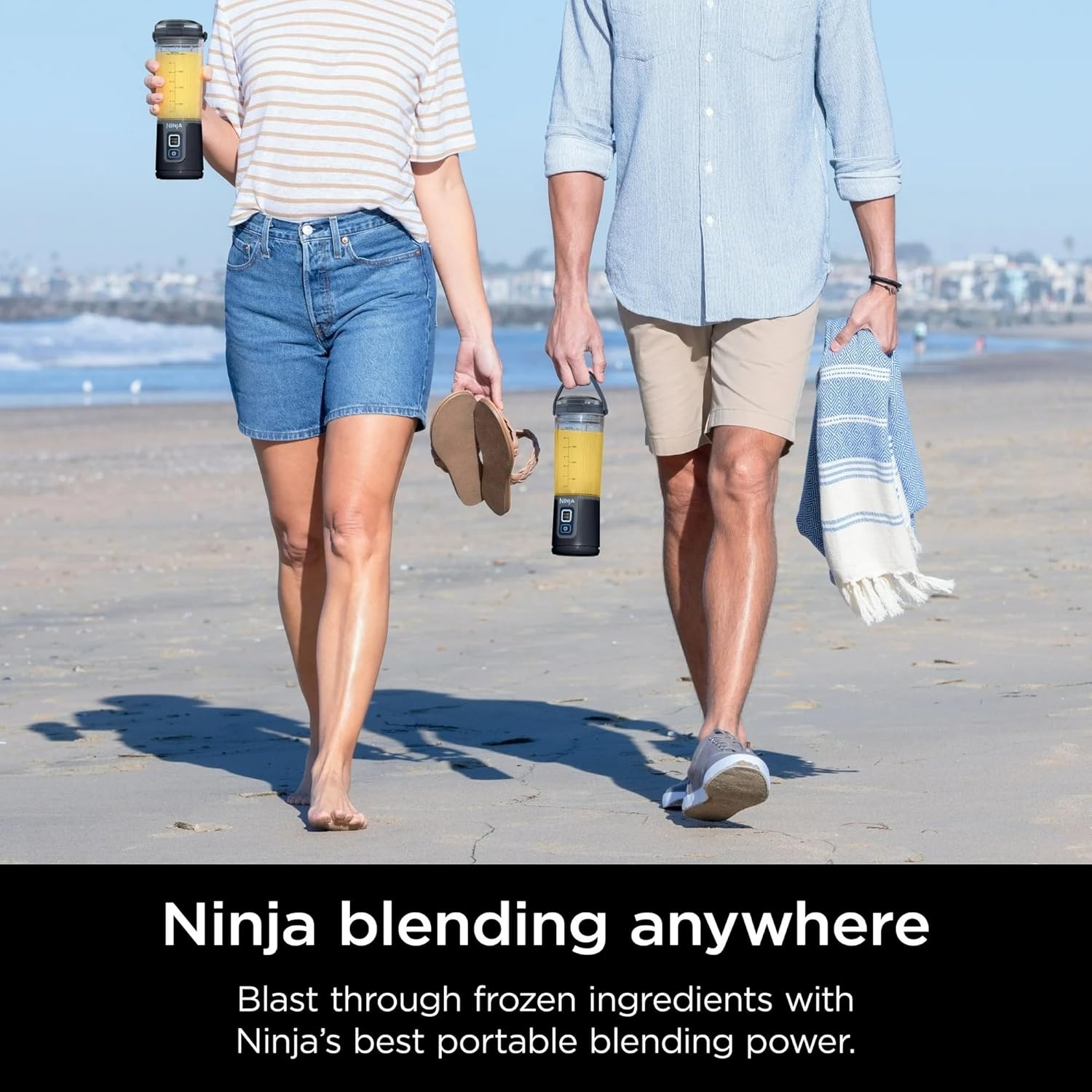 imageNinja Blast 16 oz Personal Portable Blender with Leak Proof Lid and Easy Sip Spout Perfect for Smoothies Cordless USBC Rechargeable Dishwasher Safe Parts Renewed BlackBlack