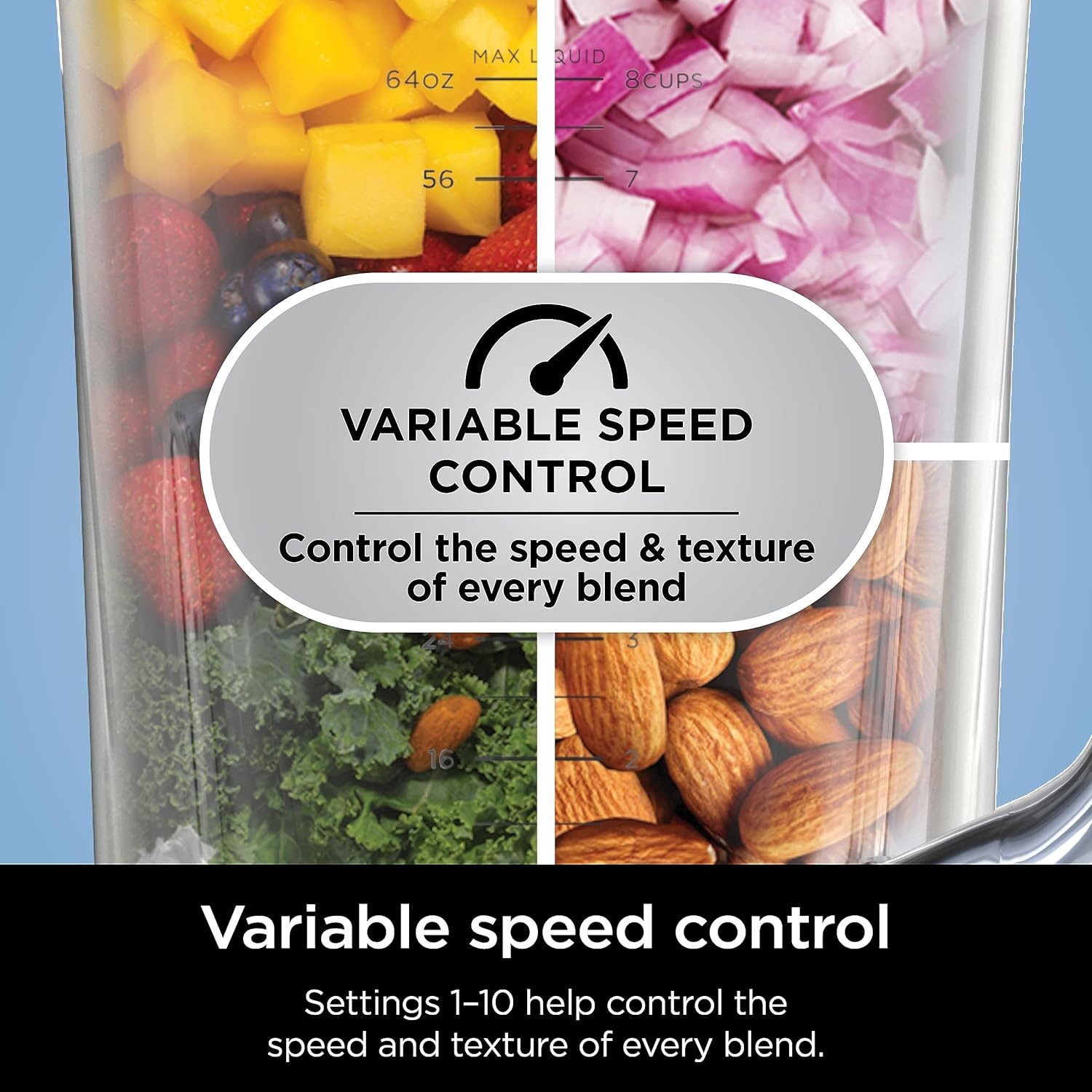imageNinja TB201 Detect Power Blender Pro BlendSense Technology for Smoothies Shakes amp More 1800 Peak Watts 72 oz Pitcher Black RenewedPower Blender