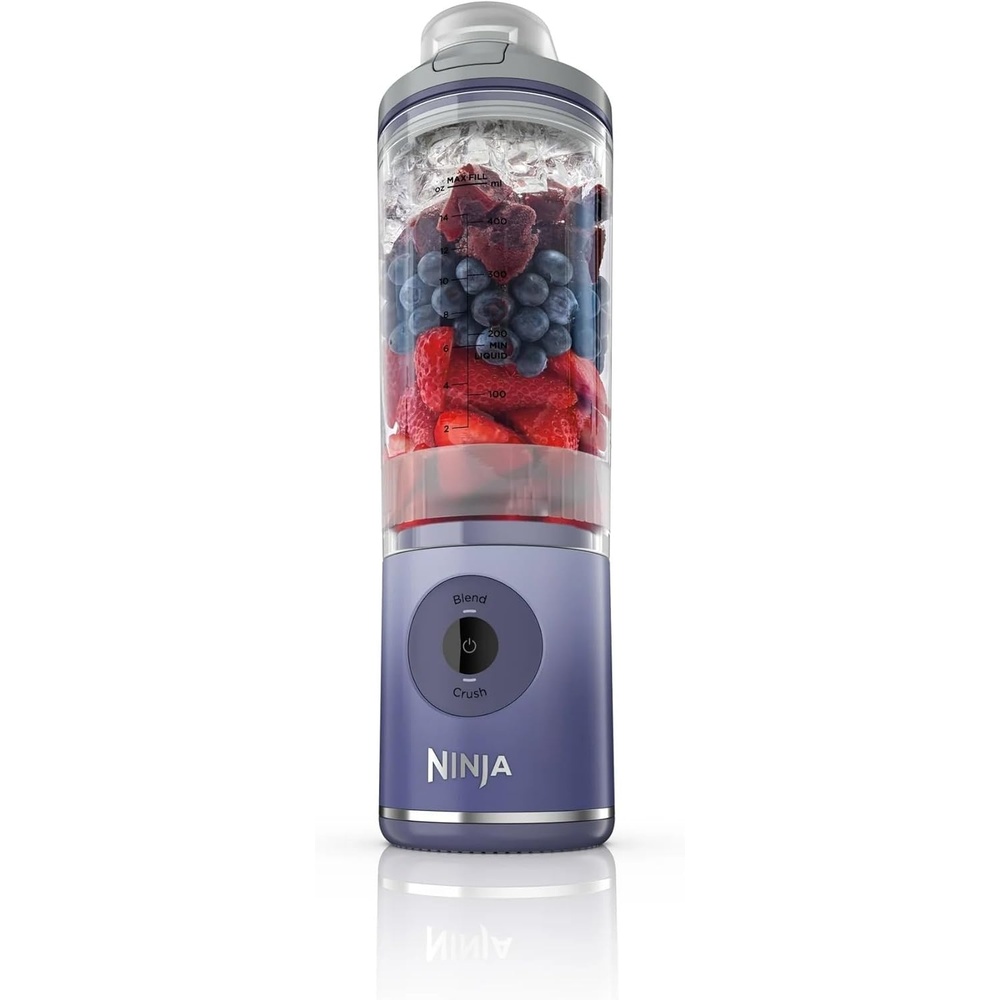 imageNinja BC251GY Blast Max Personal Cordless Blender for Smoothies Blend Ice Crush 22 oz Twist amp Go Vessel Gray  Certified RefurbishedLavender