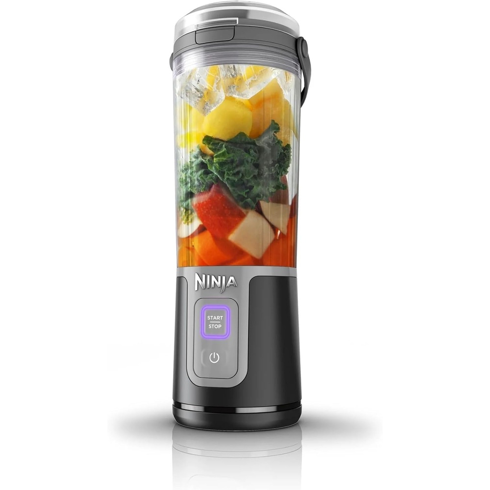 imageNinja Blast 16 oz Personal Portable Blender with Leak Proof Lid and Easy Sip Spout Perfect for Smoothies Cordless USBC Rechargeable Dishwasher Safe Parts Renewed BlackBlack