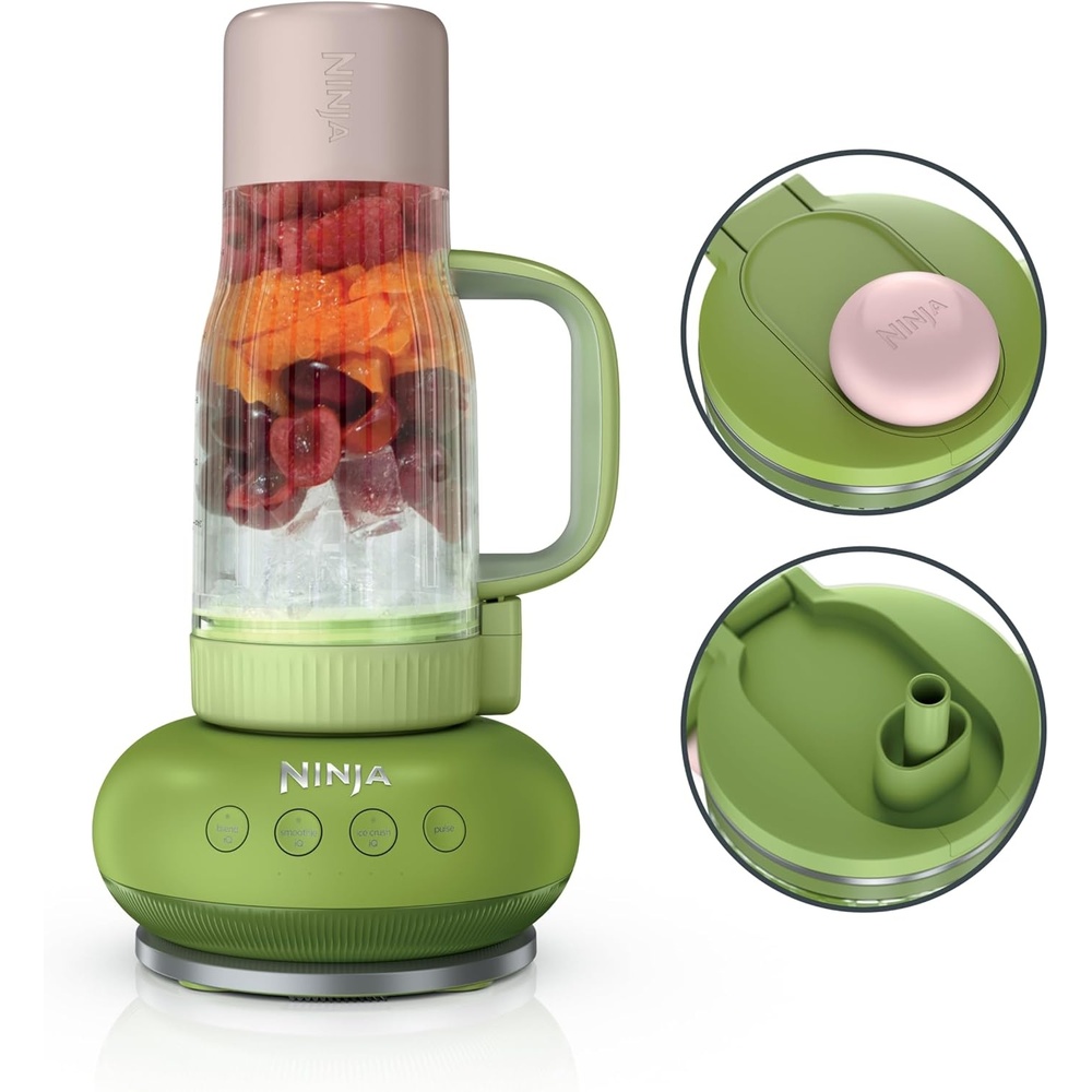 imageNinja Blendboss Personal Blender for Smoothies amp Frozen Drinks 26oz Travel Tumbler with LeakProof Lid Chug Spout amp Detachable Straw Watermelon Bubble Gum DB351GN RenewedWatermelon Bubblegum Blender