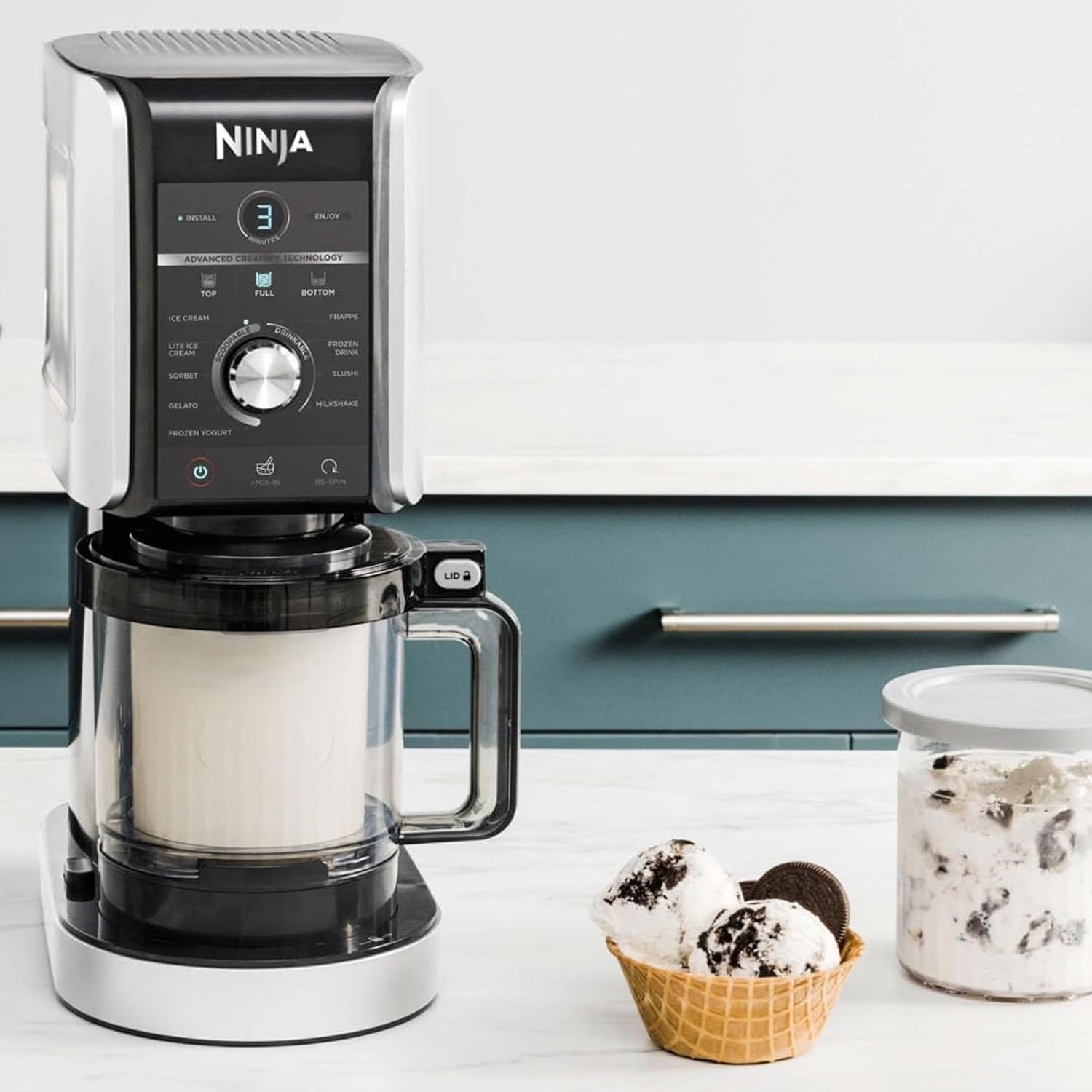 imageNinja CREAMi Deluxe 11 in 1 Ice Cream and Frozen Maker NC501EU Silver