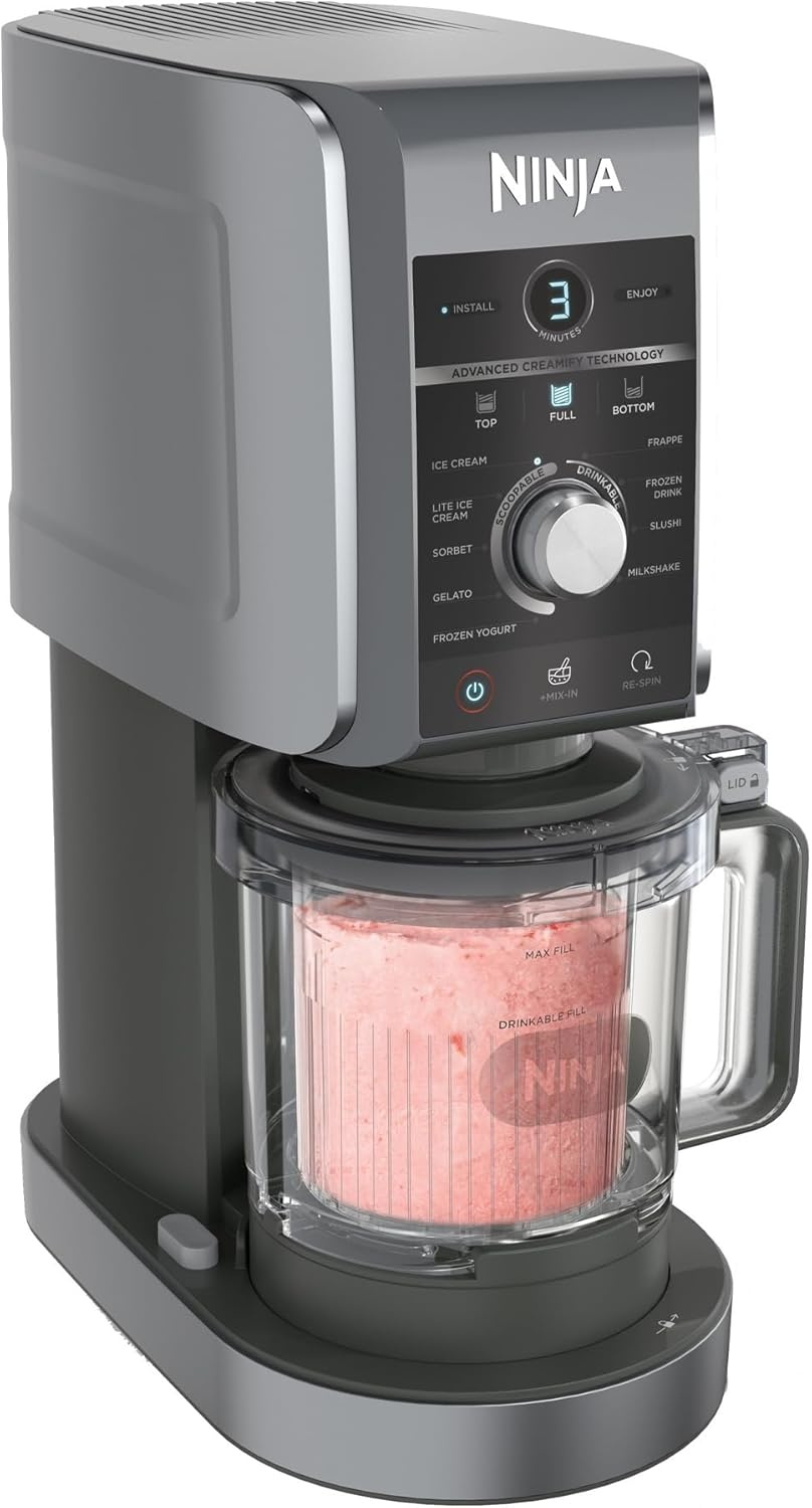 imageNinja CREAMi Deluxe 11 in 1 Ice Cream and Frozen Maker NC501EU Silver