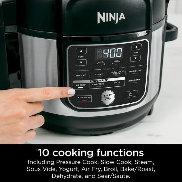 image:imageNinja Foodi OS300 10in1 65Quart Pro Pressure Cooker Air Fryer Multicooker Stainless Indoor grills wide temperatureCyclonic Grilling Technology 500F Smoke Control System Renewed
