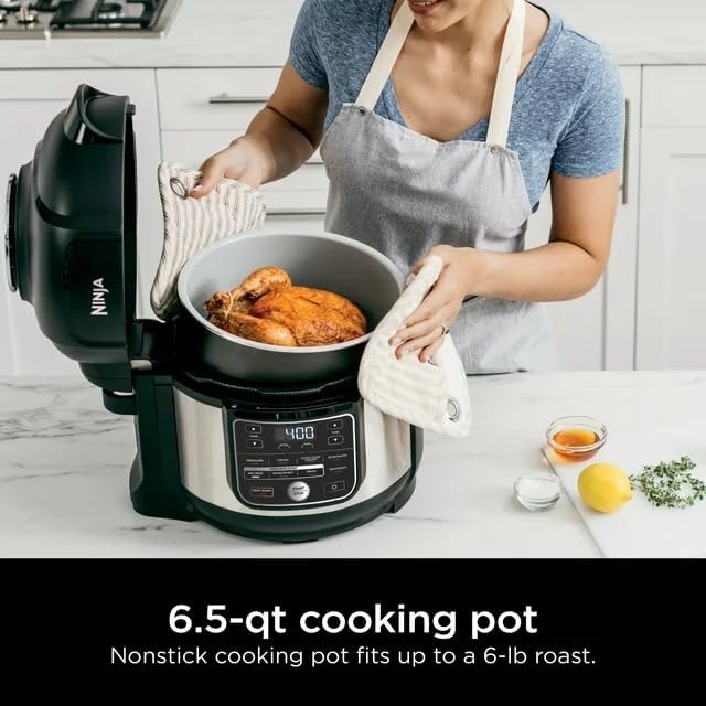 image:imageNinja Foodi OS300 10in1 65Quart Pro Pressure Cooker Air Fryer Multicooker Stainless Indoor grills wide temperatureCyclonic Grilling Technology 500F Smoke Control System Renewed