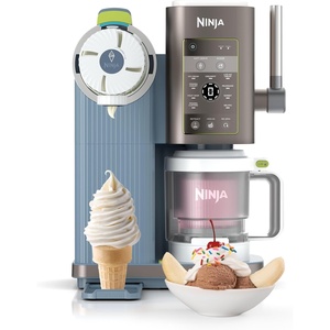 Ninja CREAMi Scoop & Swirl Ice Cream Maker, Soft Serve Desserts, Sorbet, Milkshakes, Frozen Yogurt and More, 13-in-1 Programs, Includes Handle and Two 16 oz 2-in-1 Pints, Blue, NC701ND(Blue)