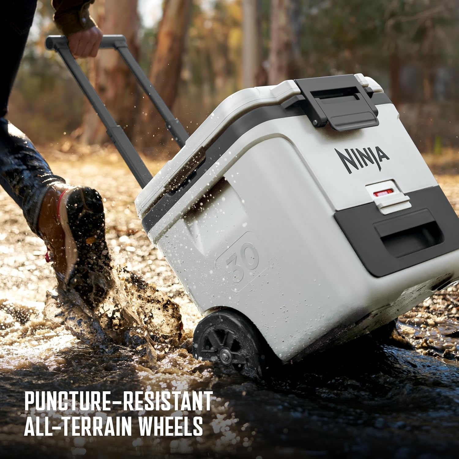 image:imageNinja FrostVault 30QT Cooler with Wheels Insulated with Temp Dry Storage Drawer Keeps Ice Cold for Days for the Beach Camping Picnics amp More Spanish Moss FB230GN1Soft Sage