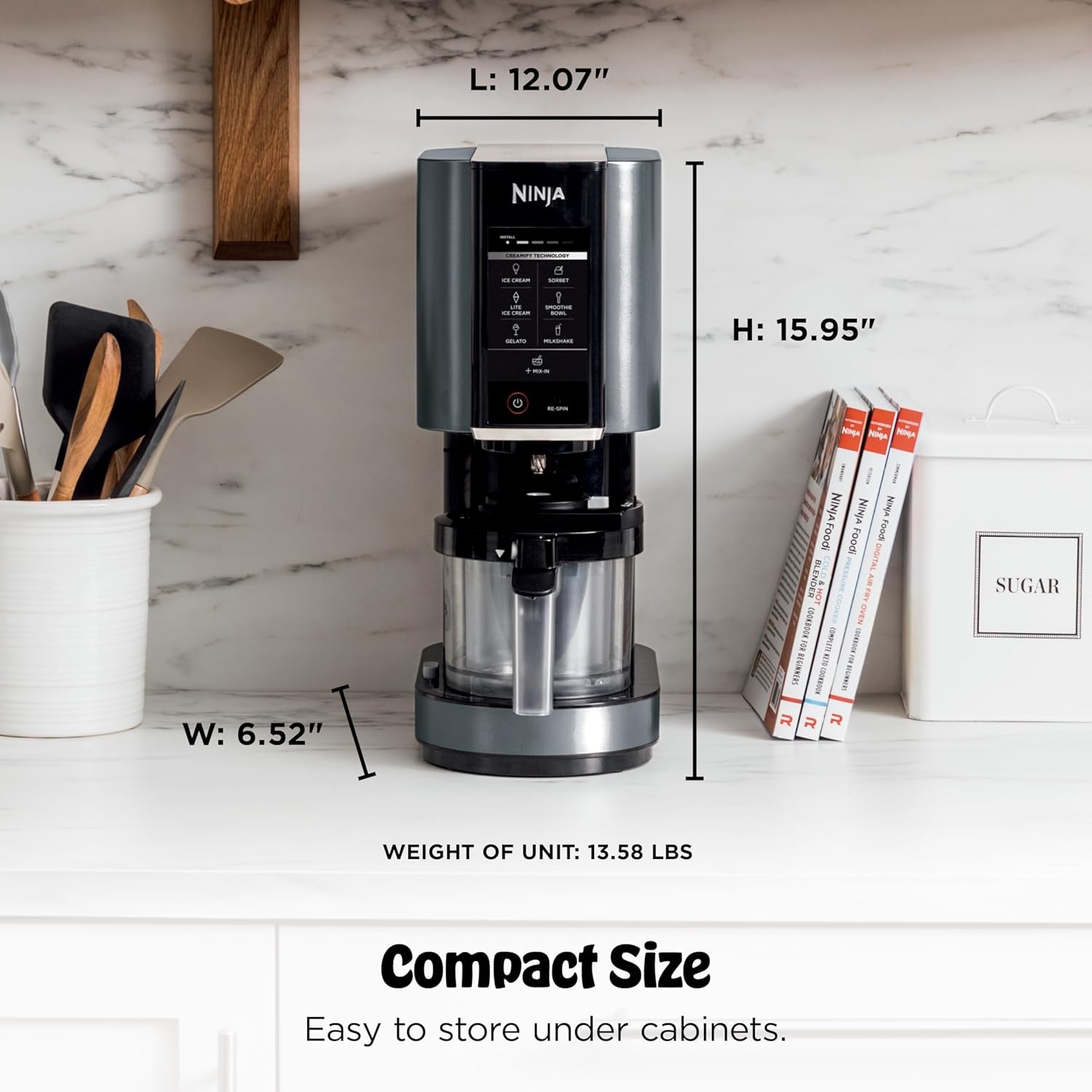 image:imageNinja CREAMi Deluxe Ice Cream Maker 11in1 Create Frozen Desserts Sorbet Milkshakes Yogurt amp More Includes 2 Dishwasher Safe XL 24 Oz Tubs with storage lids Blue NC501NDCREAMi 7in1 w 1 Pint