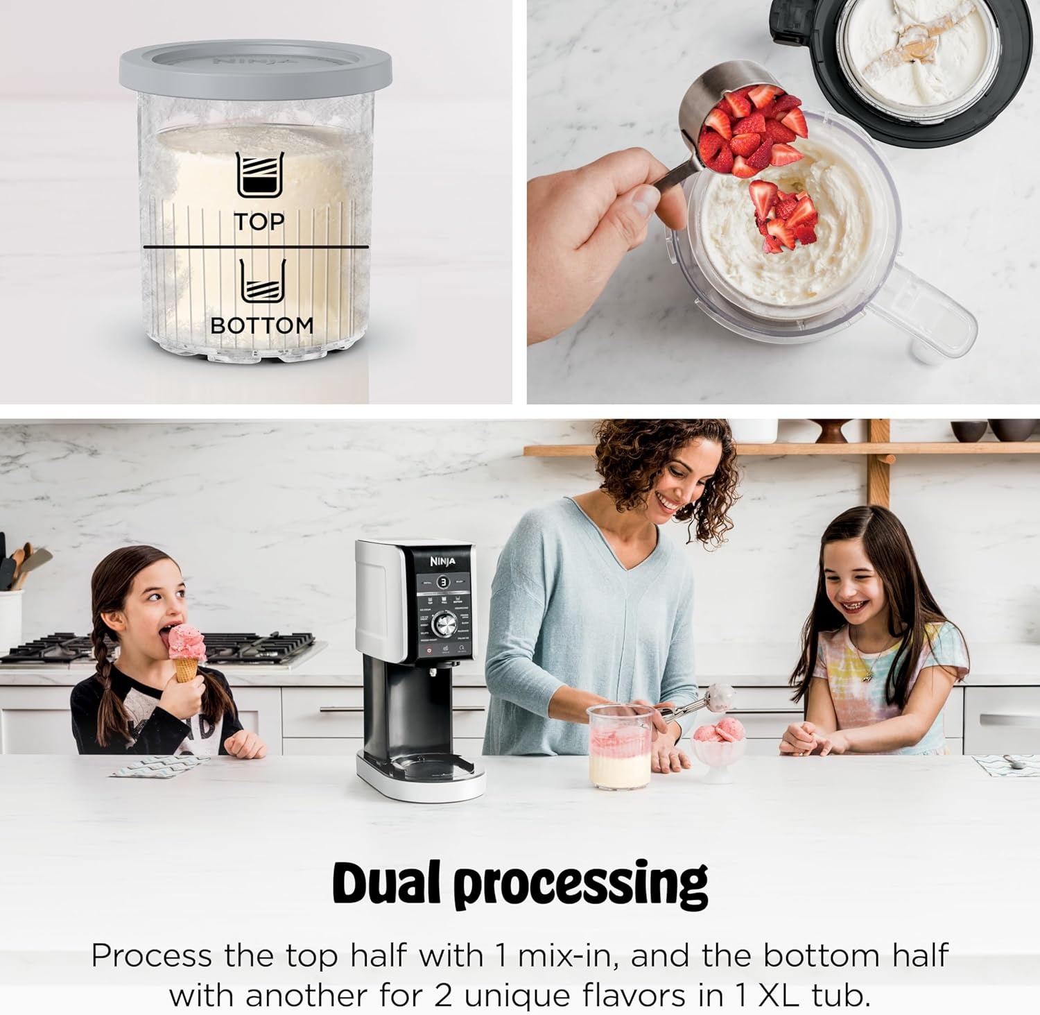 image:imageNinja CREAMi Deluxe Ice Cream Maker 11in1 Create Frozen Desserts Sorbet Milkshakes Yogurt amp More Includes 2 Dishwasher Safe XL 24 Oz Tubs with storage lids Blue NC501NDCREAMi Deluxe 11in1 w 2 Pints Sliver