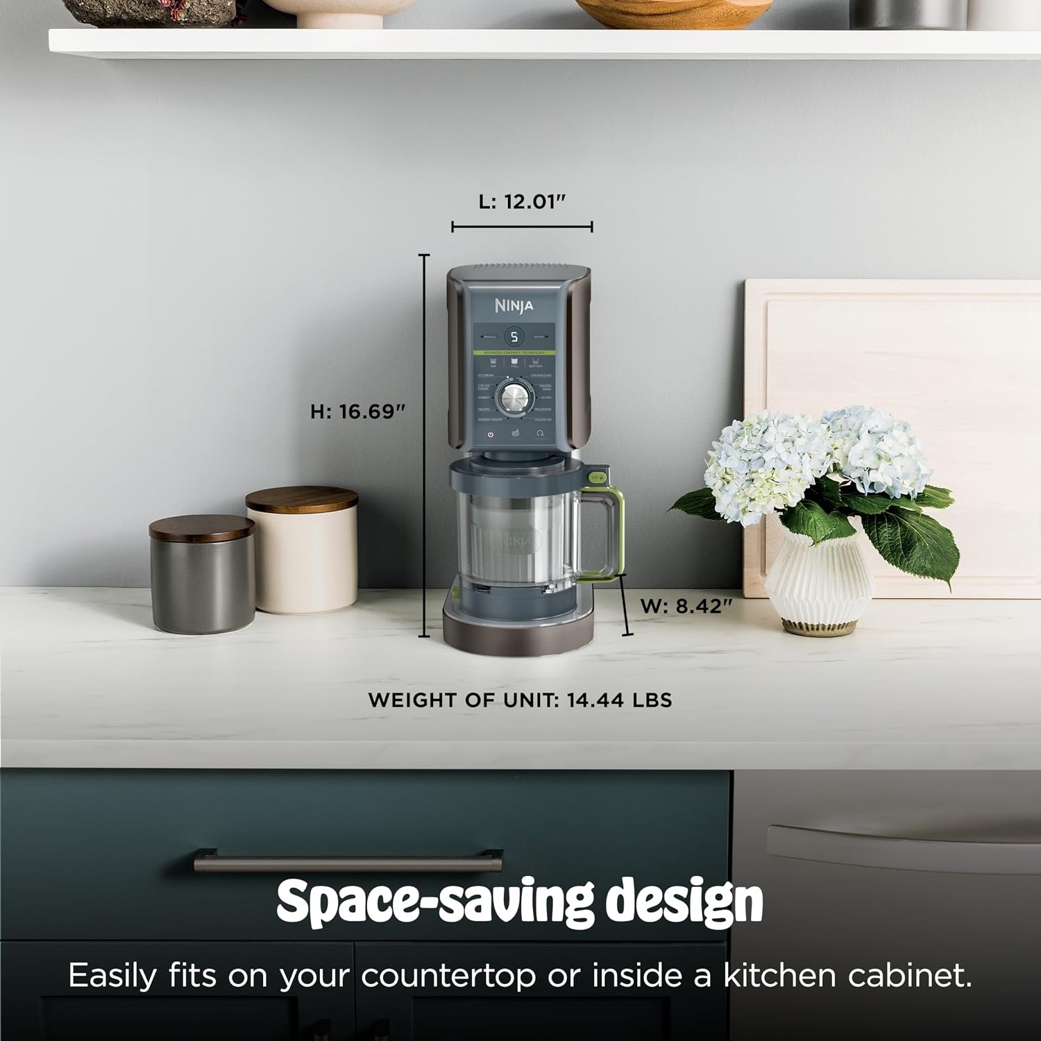 image:imageNinja CREAMi Deluxe Ice Cream Maker 11in1 Create Frozen Desserts Sorbet Milkshakes Yogurt amp More Includes 2 Dishwasher Safe XL 24 Oz Tubs with storage lids Blue NC501NDCREAMi Deluxe 11in1 w 2 Pints Denim