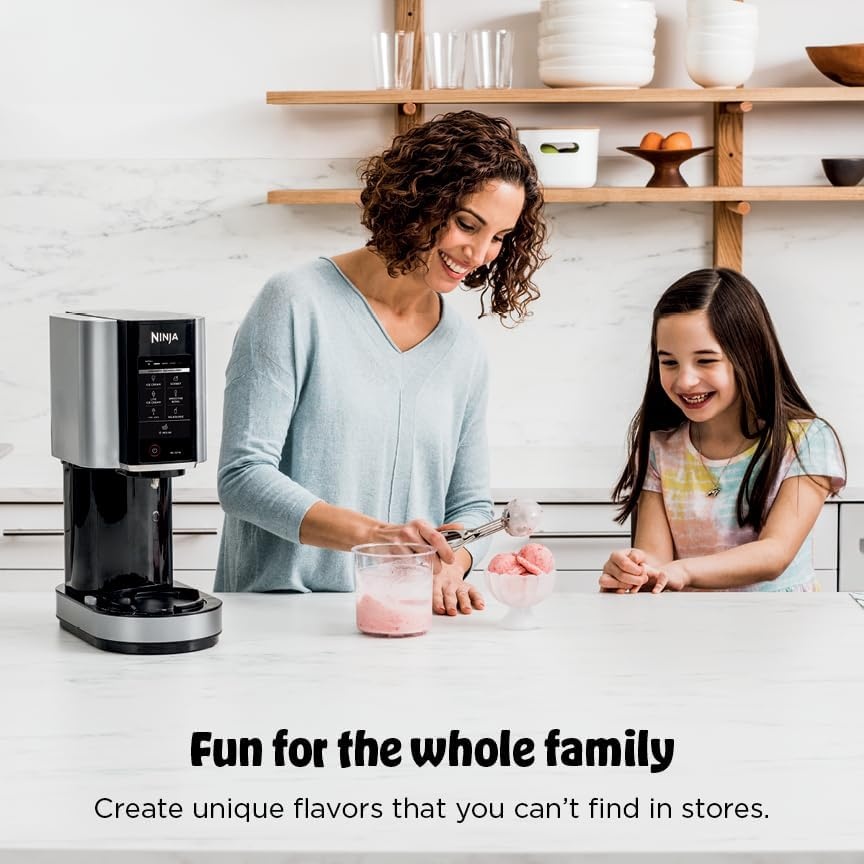 image:imageNinja CREAMi Deluxe Ice Cream Maker 11in1 Create Frozen Desserts Sorbet Milkshakes Yogurt amp More Includes 2 Dishwasher Safe XL 24 Oz Tubs with storage lids Blue NC501NDCREAMi 7in1 w 2 Pints
