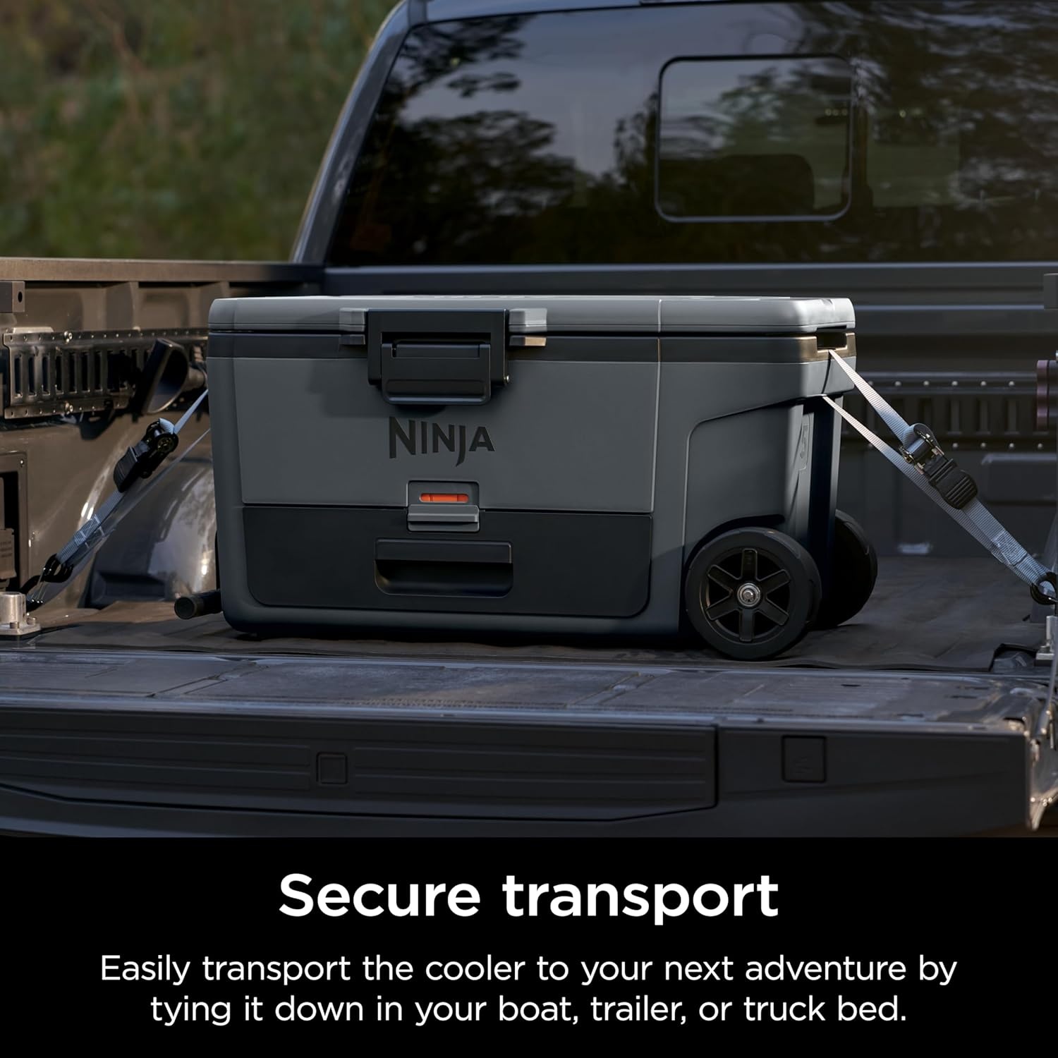 image:imageNinja FrostVault 65qt Wheeled Cooler with Cold Dry Zone Integrated FridgeTemp Dry Storage Drawer Premium HeavyDuty Insulated Cooler Keeps Ice Cold for Days Spanish Moss FB265GN1Charcoal Grey