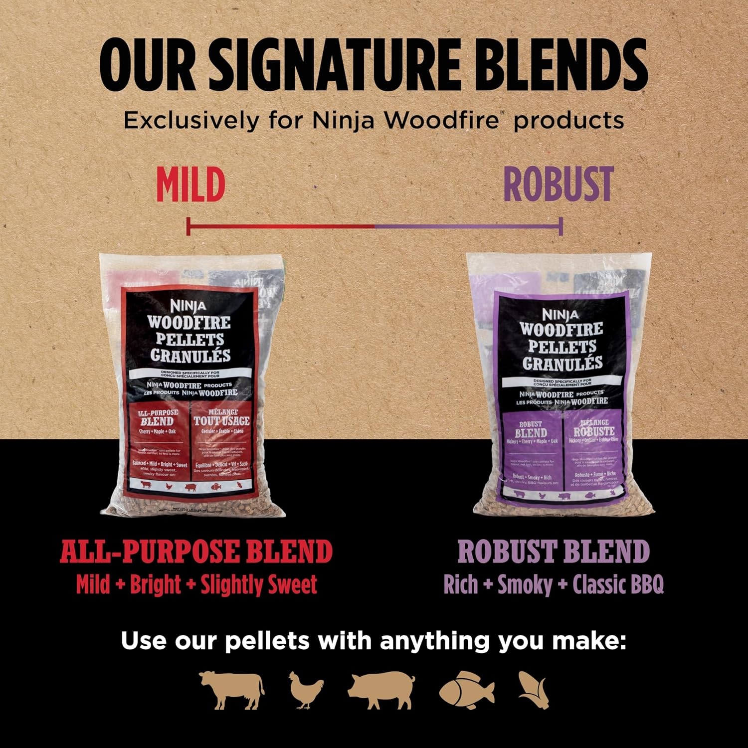 image:imageNinja Woodfire Pellets Robust Blend 5lb Bag 100 Real Wood Pellets Rich Classic BBQ Smoked Flavors Compatible with All Ninja Woodfire Products XSKOP5RAll Purpose Blend