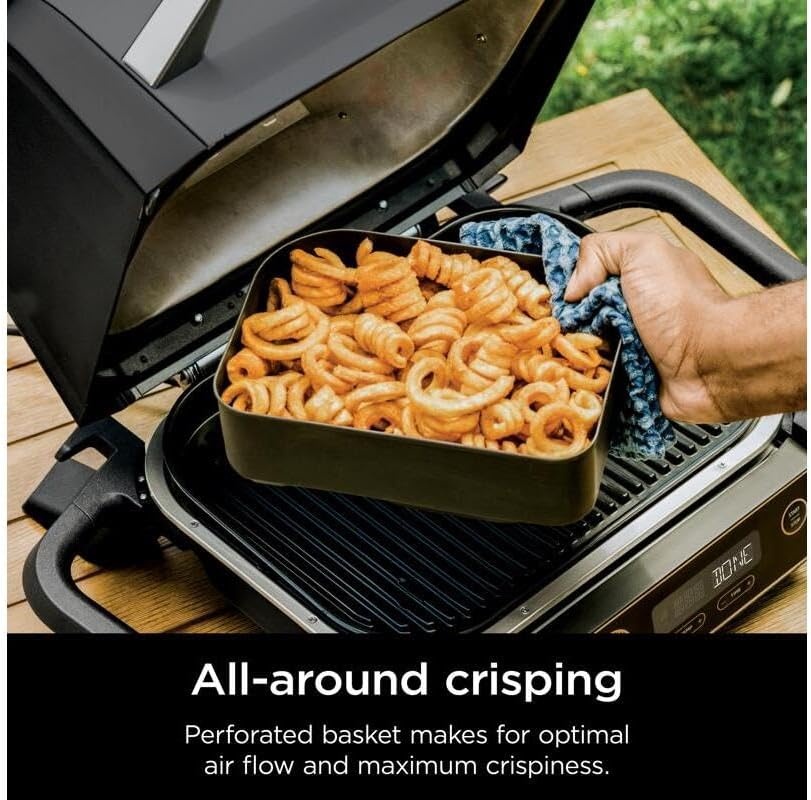 image:imageNinja XSKCRSPBKT Woodfire Combo Crisper Basket 25Quart Capacity Compatible with Ninja Woodfire Grills OG700 series Nonstick BlackWoodfire Grills