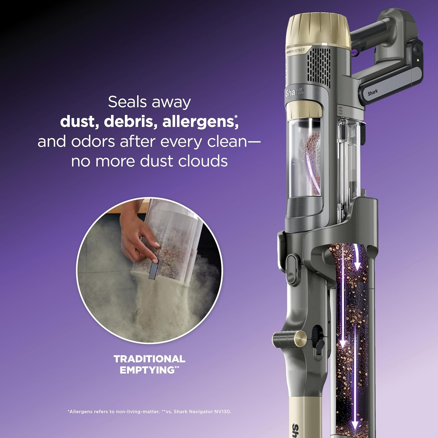 image:imageShark PowerDetect Pet Plus Clean amp Empty Cordless Stick Vacuum amp AutoEmpty System Powerful Suction HEPA Carpet amp Hard Floor Portable Stick Vacuum for Pet Hair 70Min Runtime Gray IP3253PowerDetect w AutoEmpty Premium