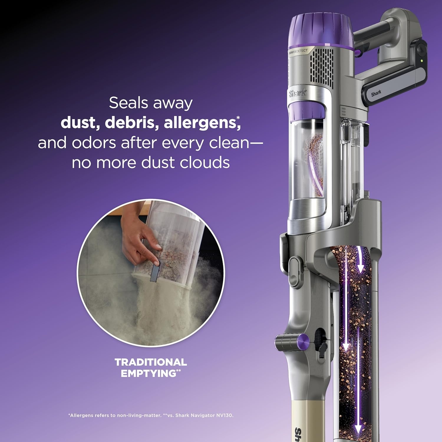 image:imageShark PowerDetect Pet Plus Clean amp Empty Cordless Stick Vacuum amp AutoEmpty System Powerful Suction HEPA Carpet amp Hard Floor Portable Stick Vacuum for Pet Hair 70Min Runtime Gray IP3253PowerDetect w AutoEmpty Essential