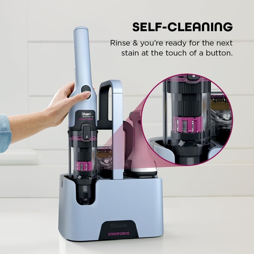 image:imageShark StainForce Cordless Spot Cleaner DualActivated Easy Spray Formula OXYPowered Stain Cleaning Indoor Outdoor Carpets Upholstery Car Seats amp Stairs Pet Urine amp Odor Remover HX101StainForce w Stain Eliminator Tool Wide Stain Tool