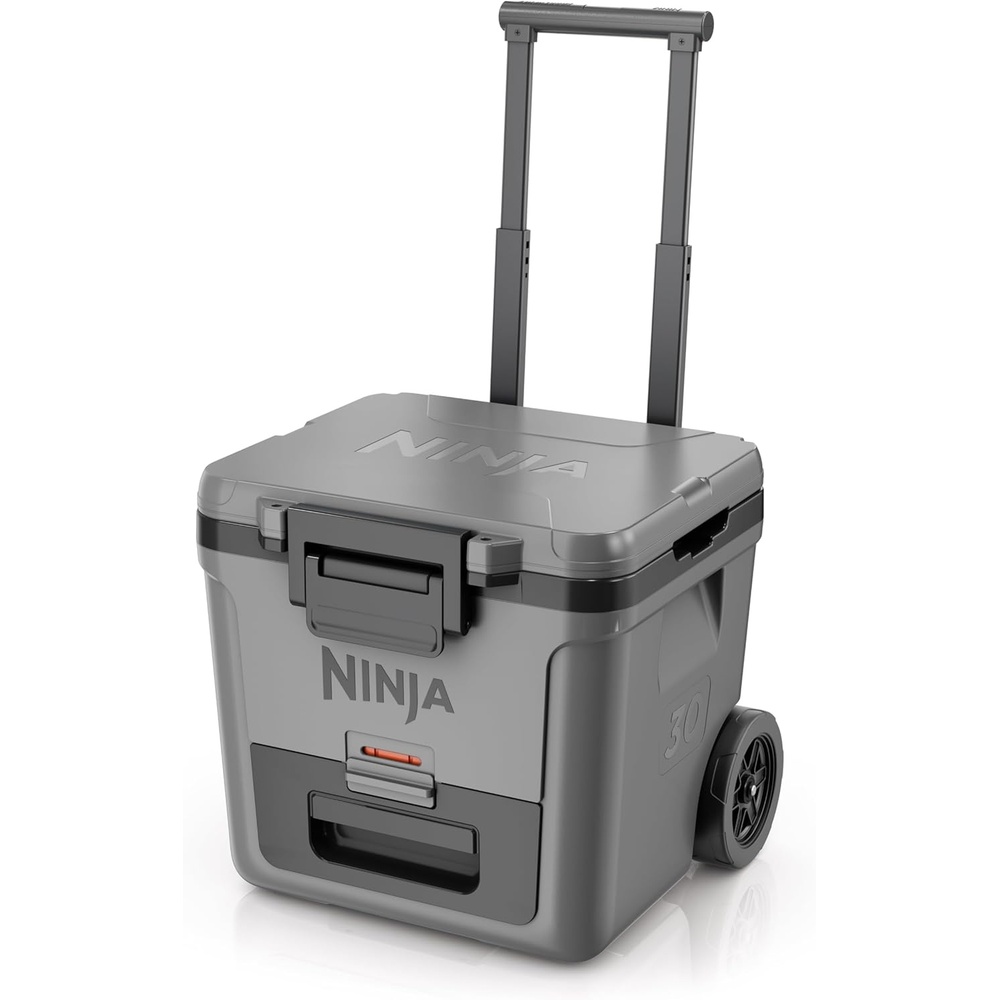 image:imageNinja FrostVault 30QT Cooler with Wheels Insulated with Temp Dry Storage Drawer Keeps Ice Cold for Days for the Beach Camping Picnics amp More Spanish Moss FB230GN1Slate Gray