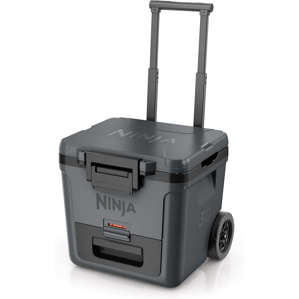 image:imageNinja  FrostVault 30QT Cooler with Wheels  Insulated with Temp Dry Storage Drawer  Keeps Ice Cold for Days  for the Beach Camping Picnics amp More  Spanish Moss  FB230GN1Charcoal Grey