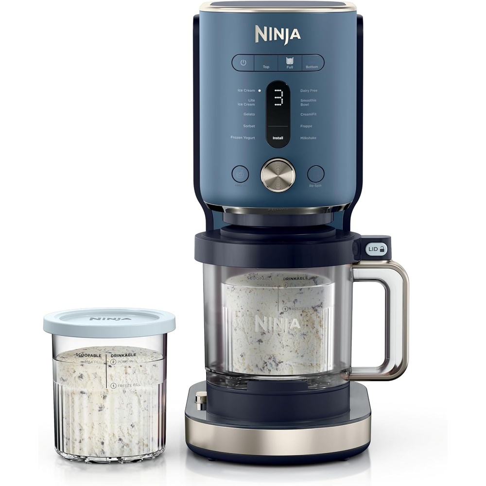 image:imageNinja CREAMi XL 11in1 Ice Cream Maker for Ice Cream Sorbet Gelato amp More Now Featuring Dariy Free Smoothie Bowl and CreamiFit Includes 2 FamilySized 24oz Tubs Navy NC601