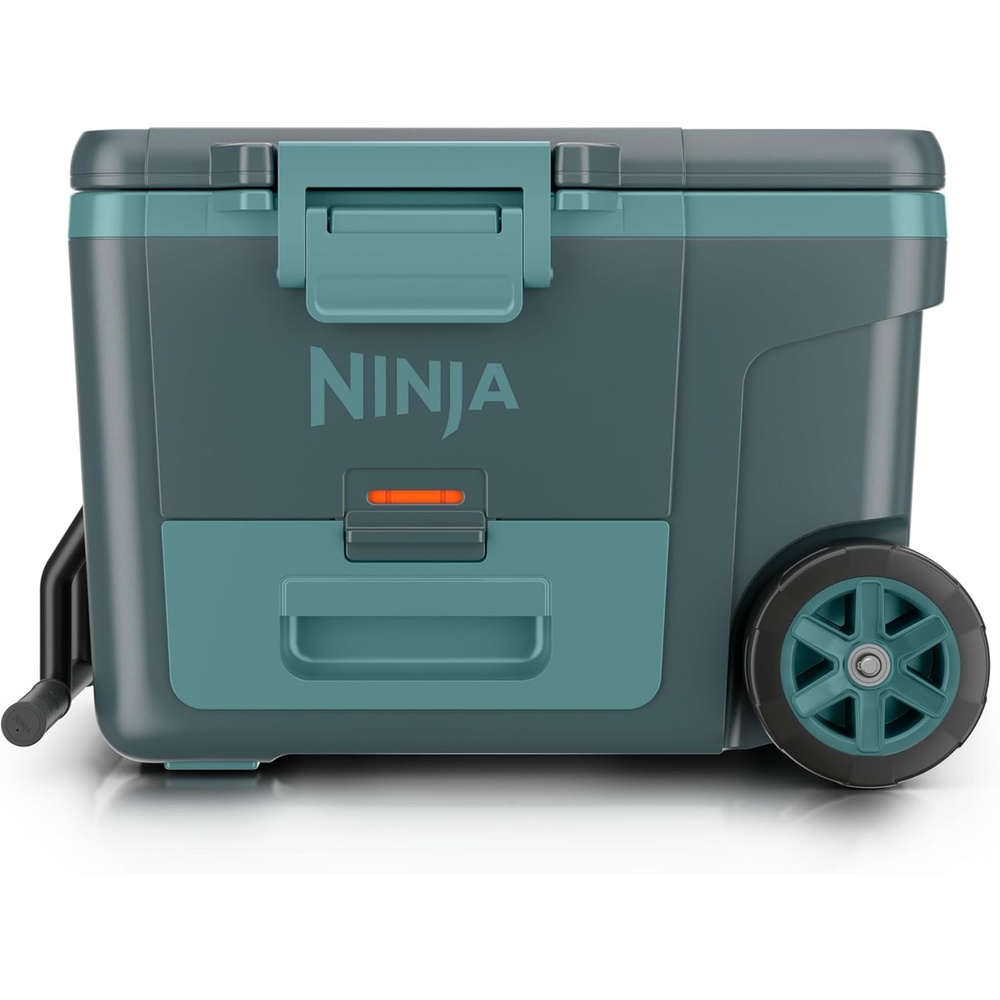 image:imageNinja FrostVault  65qt Wheeled Cooler with Cold Dry Zone  Integrated FridgeTemp Dry Storage Drawer  Premium HeavyDuty Insulated Cooler  Keeps Ice Cold for Days  Spanish Moss  FB265GN1Halocline Green