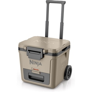 Ninja | FrostVault 30QT Cooler with Wheels | Insulated with Temp Dry Storage Drawer | Keeps Ice Cold for Days | for the Beach, Camping, Picnics & More | Spanish Moss | FB230GN1(Birch Beige)