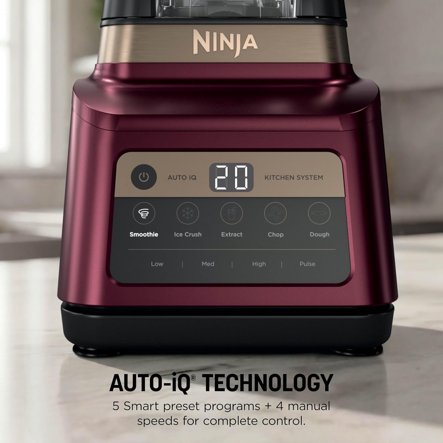 image:imageNinja Professional Plus Kitchen System Premier 3in1 System I Food Processor Blender Mixer Vegetable Chopper Auto IQ Tech I 1400W 72oz Pitcher 64oz Bowl 2 ToGo Cups Red BN801RD1BRNBlender XL Bowl 2 24ozCups