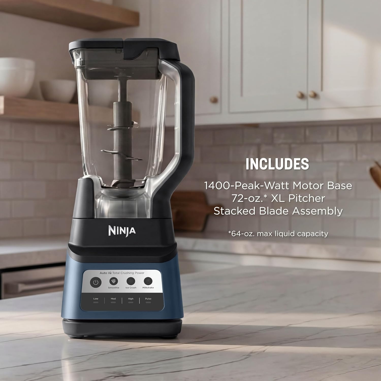 image:imageNinja Professional Plus Kitchen System Premier 3in1 System I Food Processor Blender Mixer Vegetable Chopper Auto IQ Tech I 1400W 72oz Pitcher 64oz Bowl 2 ToGo Cups Red BN801RD1BRNProfessional Plus Blender Premier