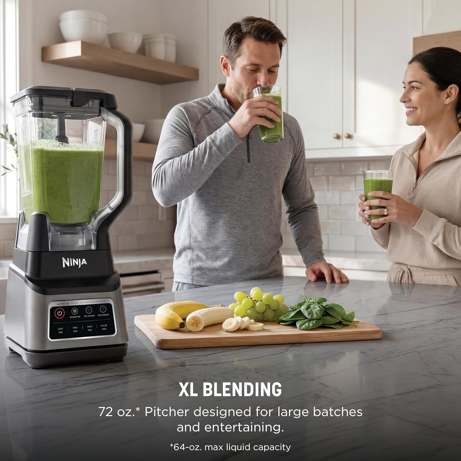 image:imageNinja Professional Plus Kitchen System Premier 3in1 System I Food Processor Blender Mixer Vegetable Chopper Auto IQ Tech I 1400W 72oz Pitcher 64oz Bowl 2 ToGo Cups Red BN801RD1BRNProfessional Plus Blender