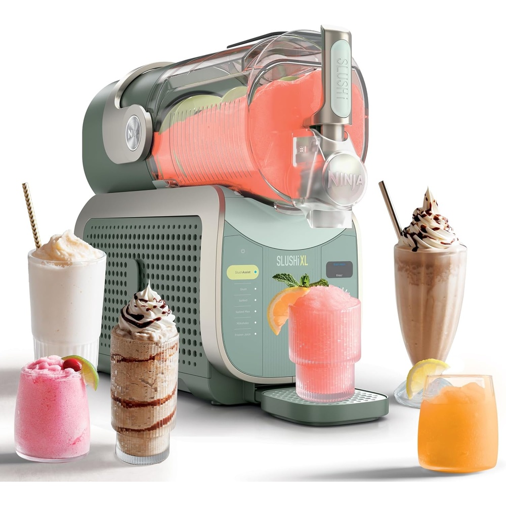 image:imageNinja SLUSHi Twist Smart Frozen Drink Maker with Dual SlushAssist Dual Barrel for 2 Flavors at Once 144 oz 14 Temperature Controls Frozen Cocktails Margaritas Slushies amp More Blue FS701BLSLUSHi XL Smart Green
