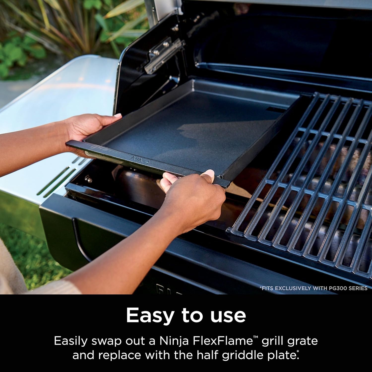image:imageNinja FlexFlame Grill Half Griddle Bundle with Electric amp Propane Grill Professional Grade Carbon Steel and grease Drain Rust Resistant