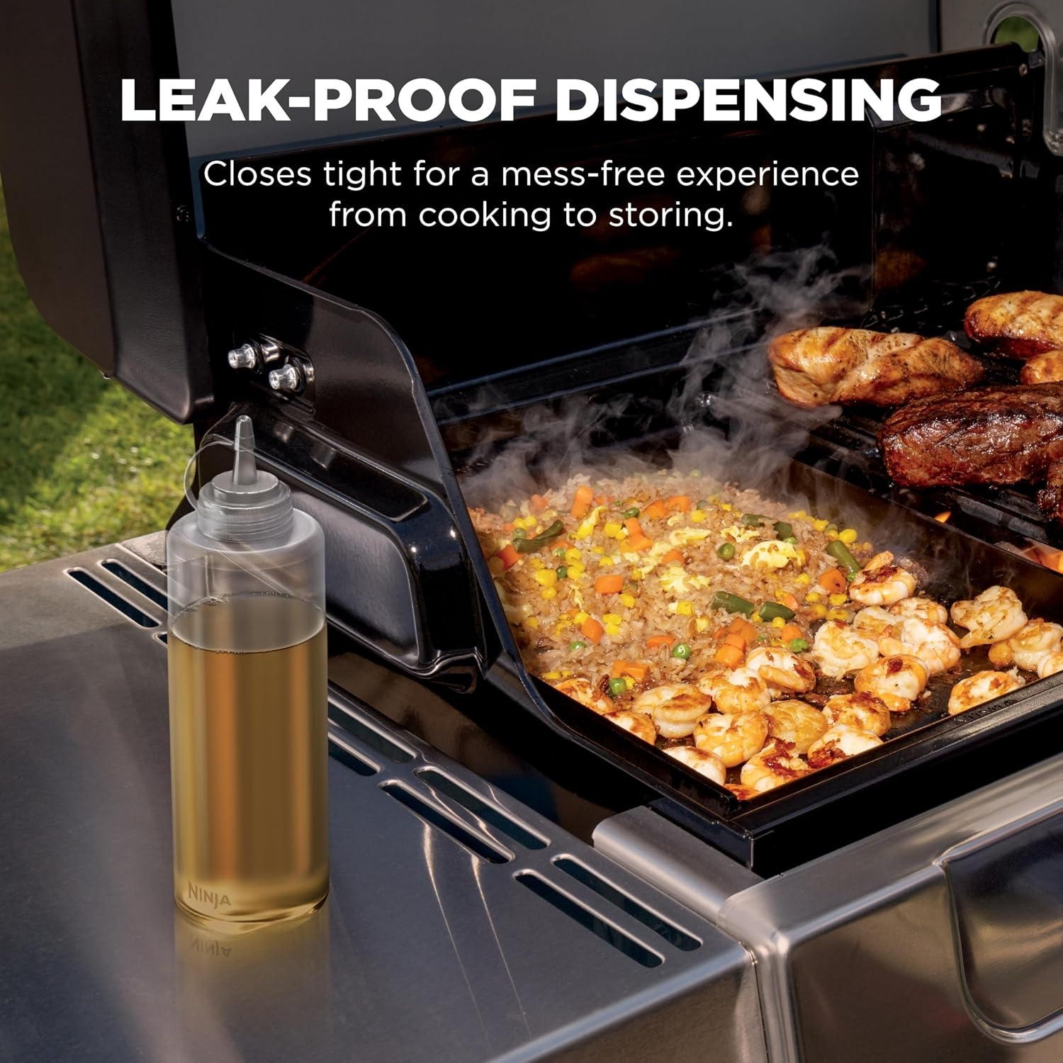image:imageNinja FlexFlame Upgrades Squirt Bottles 2 Pack Easy Dispensing Mess Free Leak Proof Used For Oils Sauces and Water Dishwasher Safe XSKSQRTBTL2PK