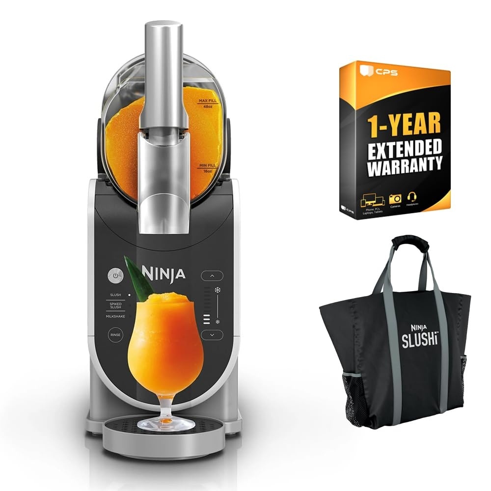 image:imageNinja FS301 SLUSHi 88 oz Frozen Drink amp Slushie Machine Renewed Bundle with Ninja SLUSHi Travel Party Tote Black 1 Year Extended Protection Pack72 oz 3 Presets Ninja Tote