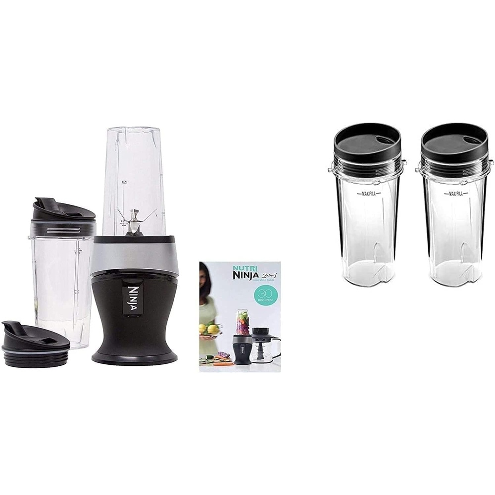 image:imageNinja Fit Personal Blender Set 700Watts 4 16oz ToGo Cups and Spout Lids amp Recipe Book