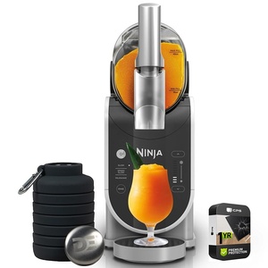 Ninja FS301 SLUSHi 88 oz. Frozen Drink & Slushie Machine (Renewed) Bundle with Ninja SLUSHi Travel Party Tote, Black + 1 Year Extended Protection Pack(72 oz & 3 Presets + Deco Gear Bottle)