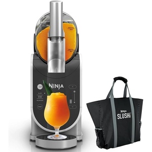 Ninja FS300 SLUSHi 72oz. Frozen Drink & Slushie Machine (Renewed) Bundle with Ninja SLUSHi Travel Party Tote Black